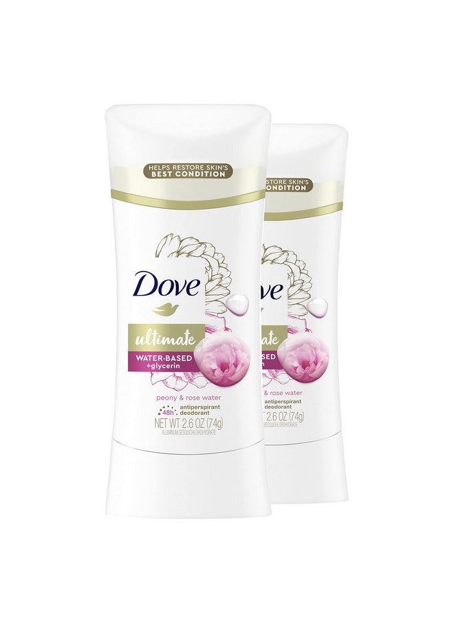 Dove Ultimate Antiperspirant Deodorant Stick Peony and Rose Water 2.6 oz 2 Count