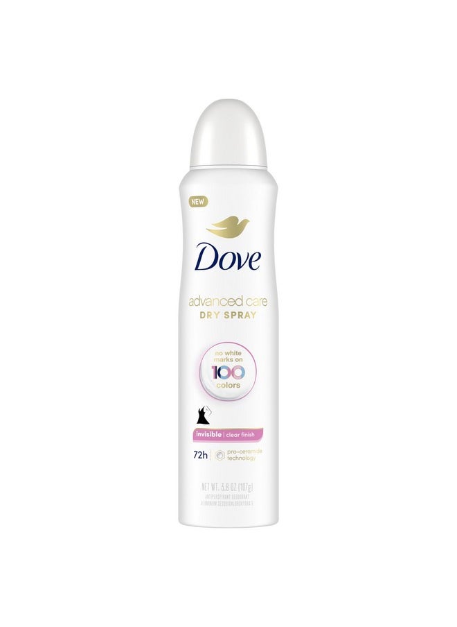 Dove Advanced Care Antiperspirant Deodorant Spray Clear Finish Invisible antiperspirant deodorant tested on 100 colors 72-hour odor and sweat protection with Pro-Ceramide technology 3.8 oz