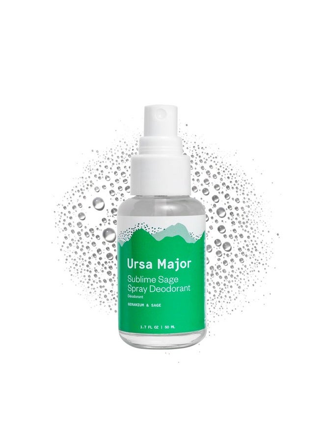 Ursa Major Sublime Sage Natural Spray Deodorant | Aluminum-free, Vegan, Cruelty-free, Non-Staining | 1.79 ounces