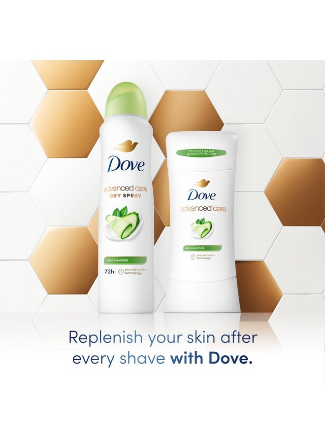 Dove Advanced Care Antiperspirant Deodorant Dry Spray Cool Essentials 3 Count Antiperspirant deodorant for helping your skin barrier repair after shaving With Pro Ceramide Technology 3.8 oz