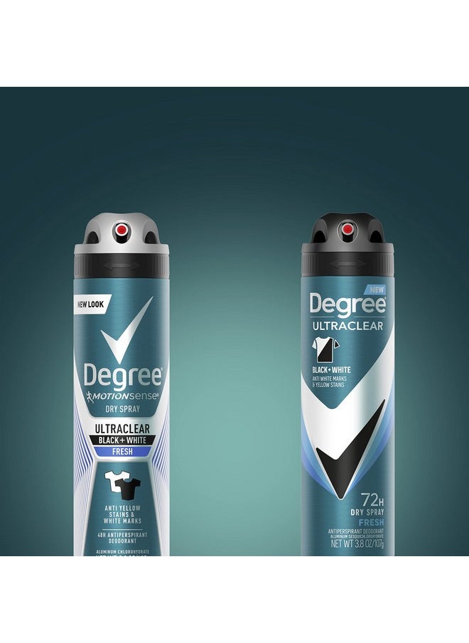 Degree Men Antiperspirant Spray Black + White 3 Count Protects from Deodorant Stains Instantly Dry Spray Deodorant 3.8 oz