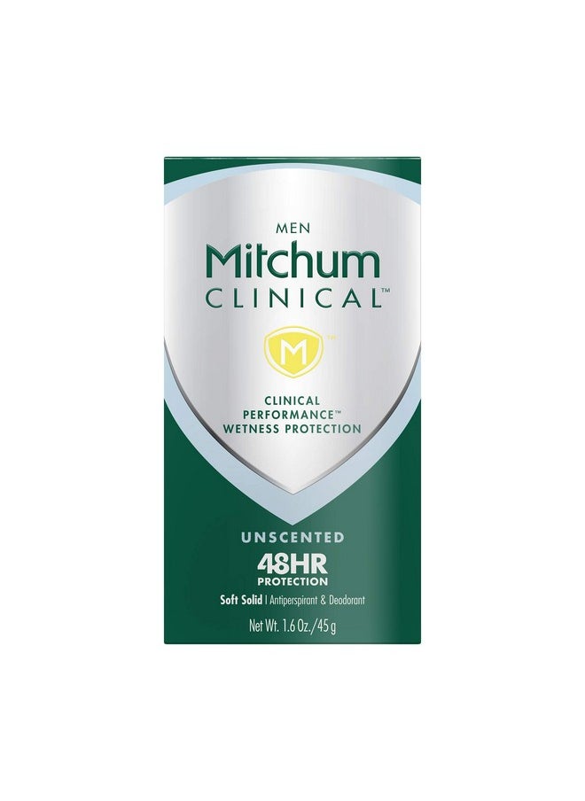 Mitchum Men Clinical Soft Solid Antiperspirant Deodorant,Unscented, 1.6 Ounce