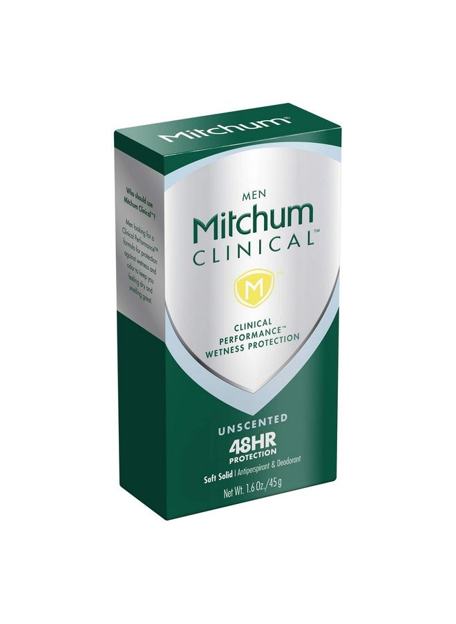 Mitchum Men Clinical Soft Solid Antiperspirant Deodorant,Unscented, 1.6 Ounce