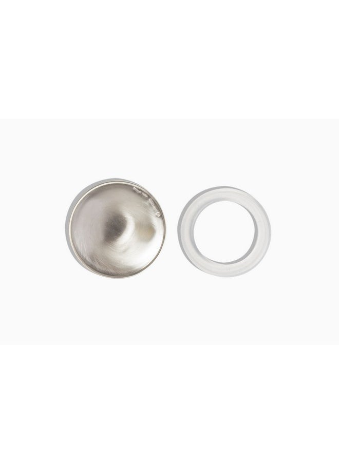 SILVERETTE The Original Silver Nursing Cups, Nipple Covers for Breastfeeding with O-Feel Silicone Rings, XL