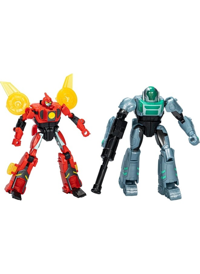 Transformers EarthSpark Cyber-Combiner Terran Twitch and Robby Malto Robot Action Figures (12.5 cm)