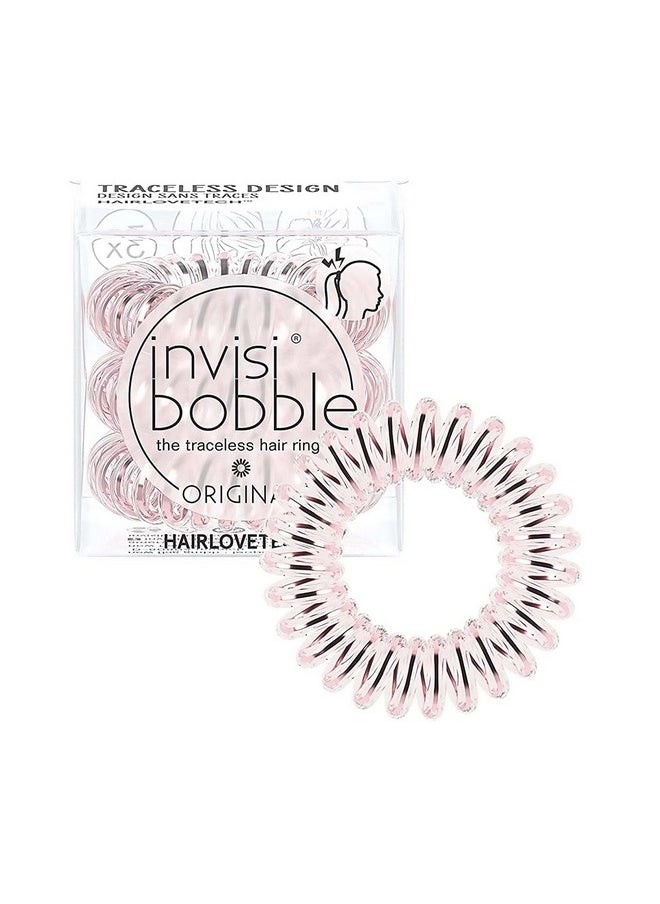 invisibobble Original Haargummis Mädchen I 3x Rosa Haargummi Spirale Durchsichtig Damen I Zopfgummi designed im Herzen Münchens