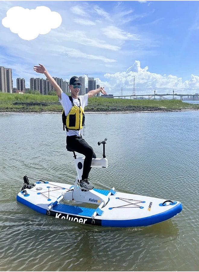 New Collection Pontoons Inflatable Water Bike Single Water Recreation Pedal Bike