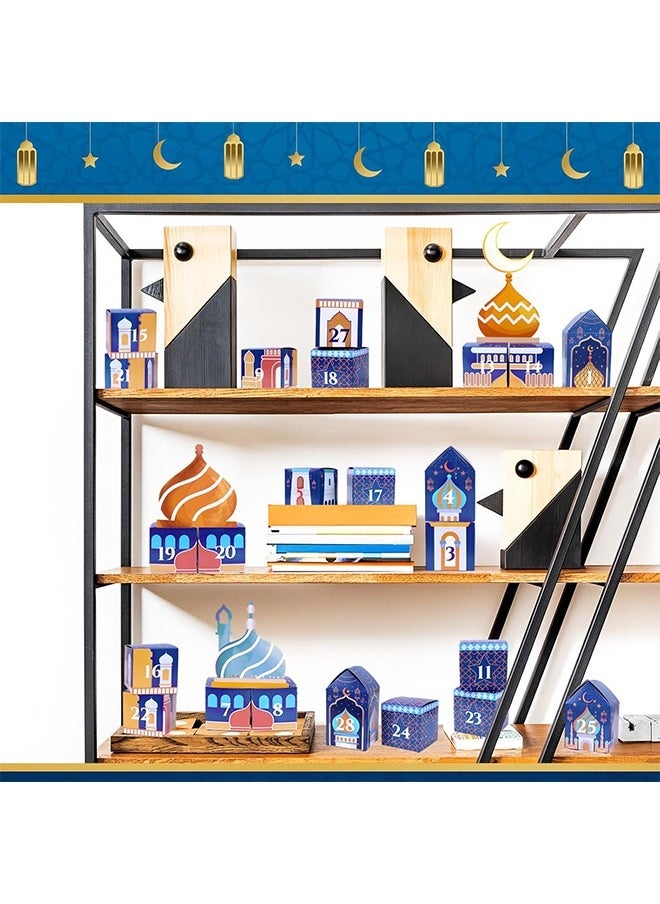 Ramadan Decorations,Ramadan Advent Calendar,30 Day Ramadan Calendars for Crafts and Filling Children DIY Ramadan Gift Boxes Children Eid Mubarak Folding Boxes