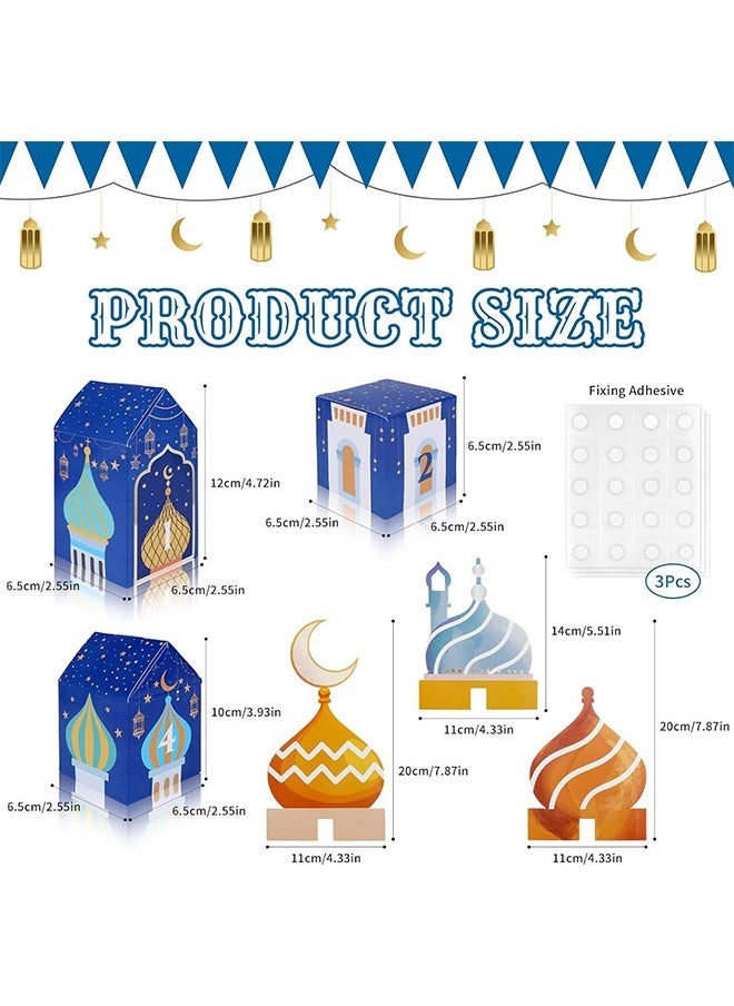 Ramadan Decorations,Ramadan Advent Calendar,30 Day Ramadan Calendars for Crafts and Filling Children DIY Ramadan Gift Boxes Children Eid Mubarak Folding Boxes