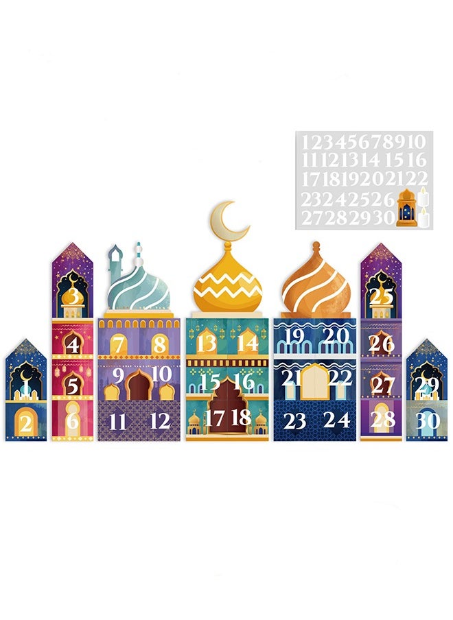 Ramadan Decorations,30 Day Ramadan Calendars for Crafts and Filling Children DIY Ramadan Gift Boxes Children Eid Mubarak Folding Boxes