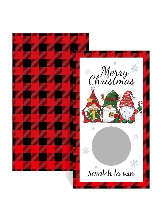 50 Pieces Christmas Scratch Off Cards Stickers Christmas Party Games Vouchers Festive Raffle Tickets Holiday Business Prize Drawings For Kids Adults Families Events Groups (Plaid)