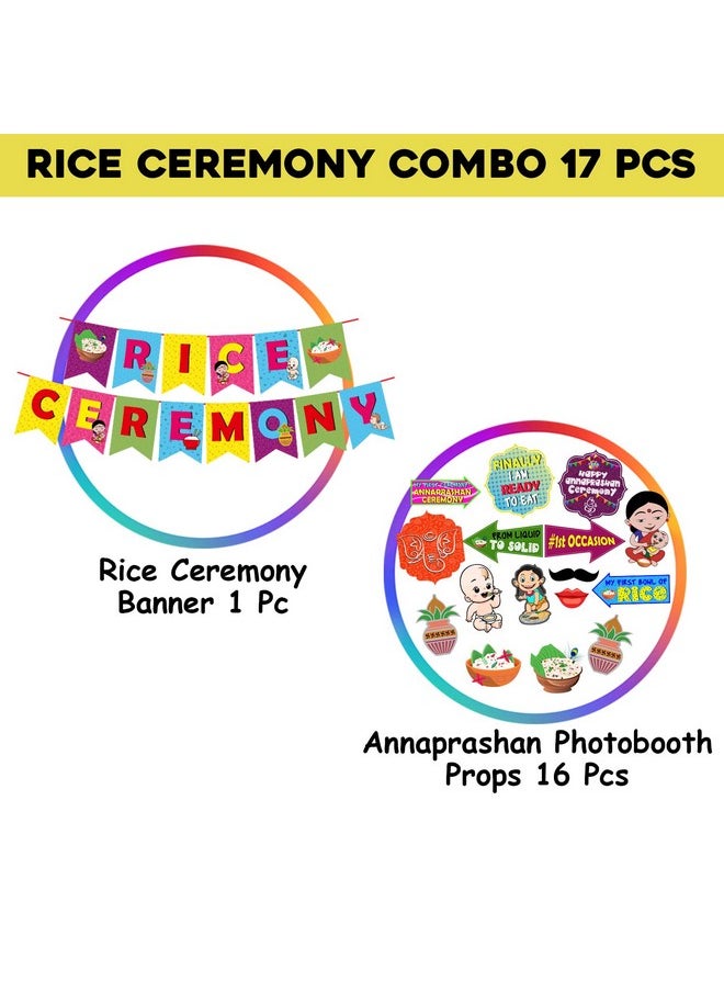 Party Propz Annaprashan Decoration Items - 17Pcs Rice Ceremony Decorations Items with Banner (Cardstock), Annaprashana Photo Booth Props | Annaprasana Decoration Items, Annaprasana Decoration Backdrop