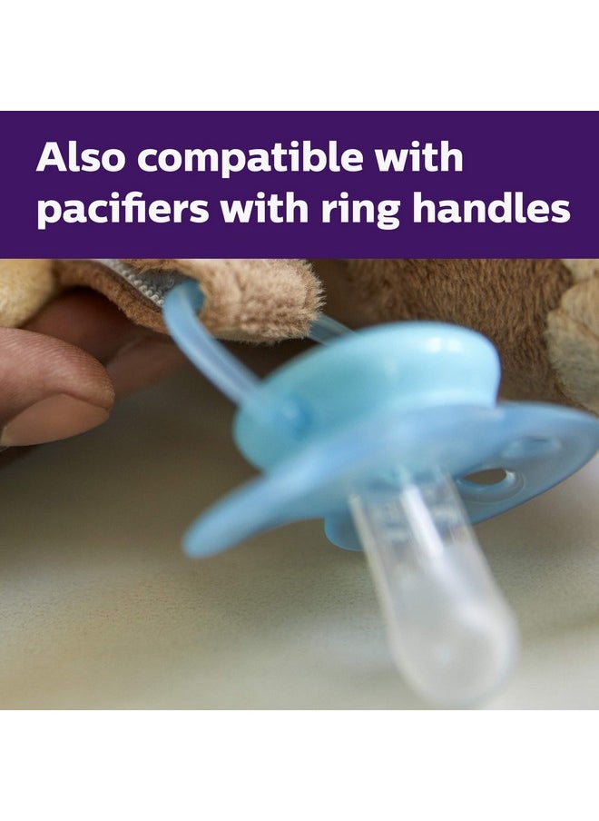 Philips AVENT Soothie Snuggle Pacifier Holder with Detachable Pacifier, 0m+, Monkey, SCF347/02