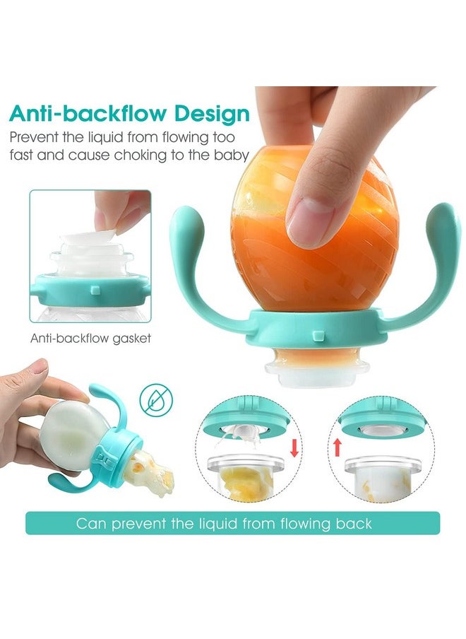 NCVI Baby Fruit Feeder | Fresh Food Pacifier | Silicone Teething Relief Toy, Appetite Stimulation for Feeding, BPA Free, 6 Replacement Nipple, 2Pack (Bear&Rabbit)