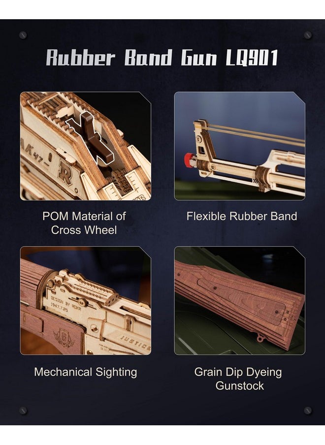 3D Puzzles For Adults,Rubber Band Gun,Diy Wooden Puzzles Wooden Model Building Kit Creative Toy Wooden Kits Assembly Puzzles,Gifts For Adults&Teens