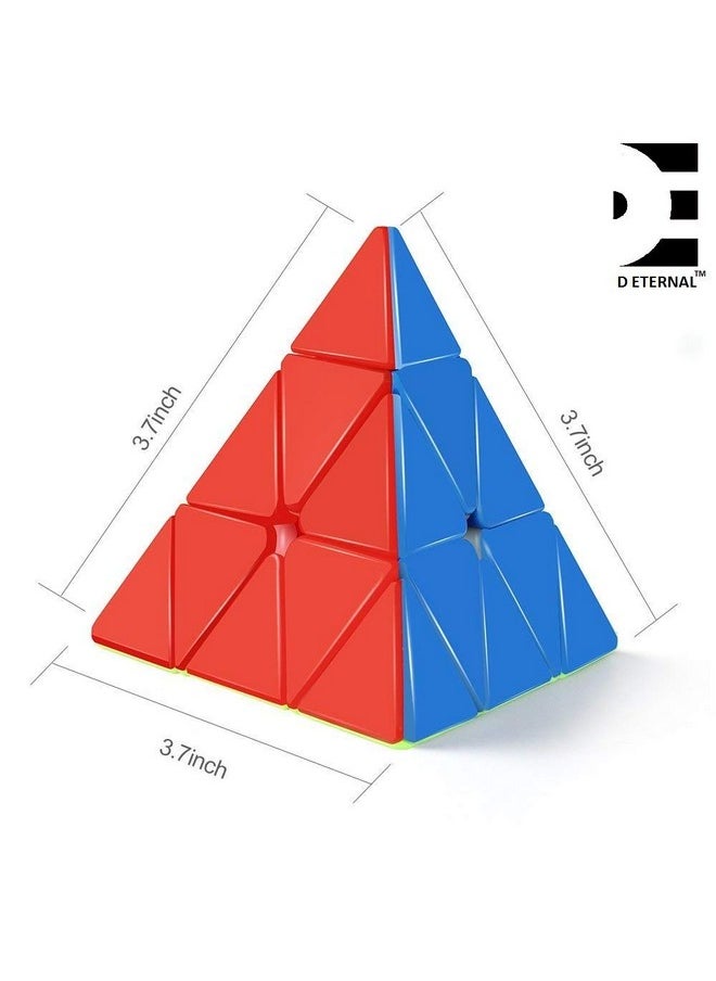 Stickerless Pyramid 3X3 Speed Triangle Pyraminx Cube Puzzle For 14 Years And Up, Teen