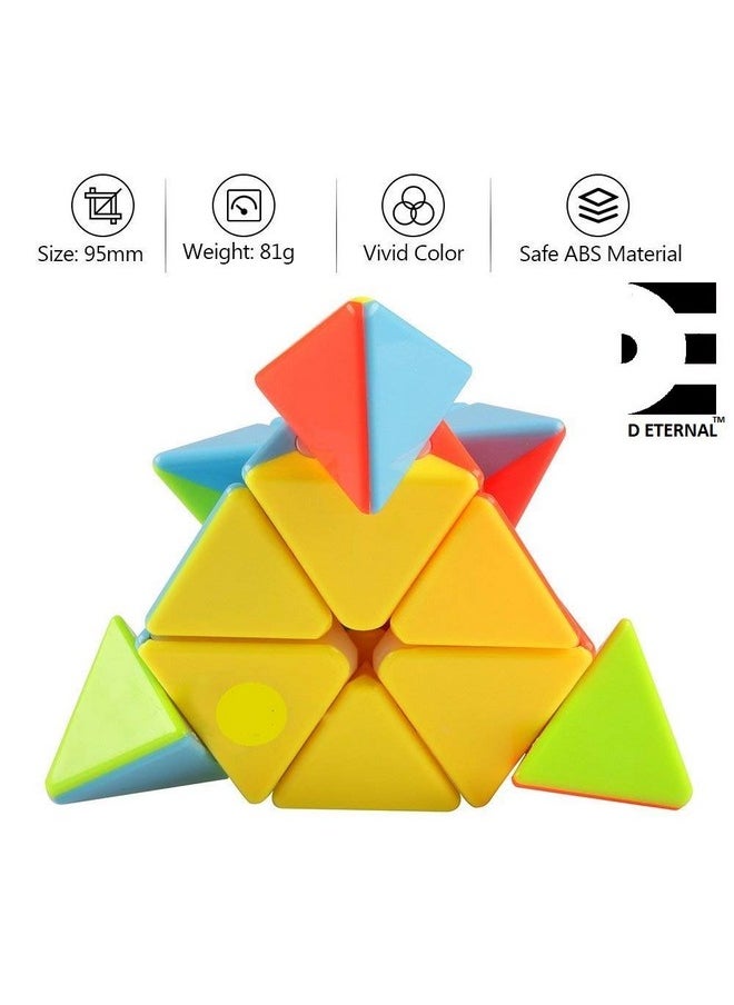 Stickerless Pyramid 3X3 Speed Triangle Pyraminx Cube Puzzle For 14 Years And Up, Teen