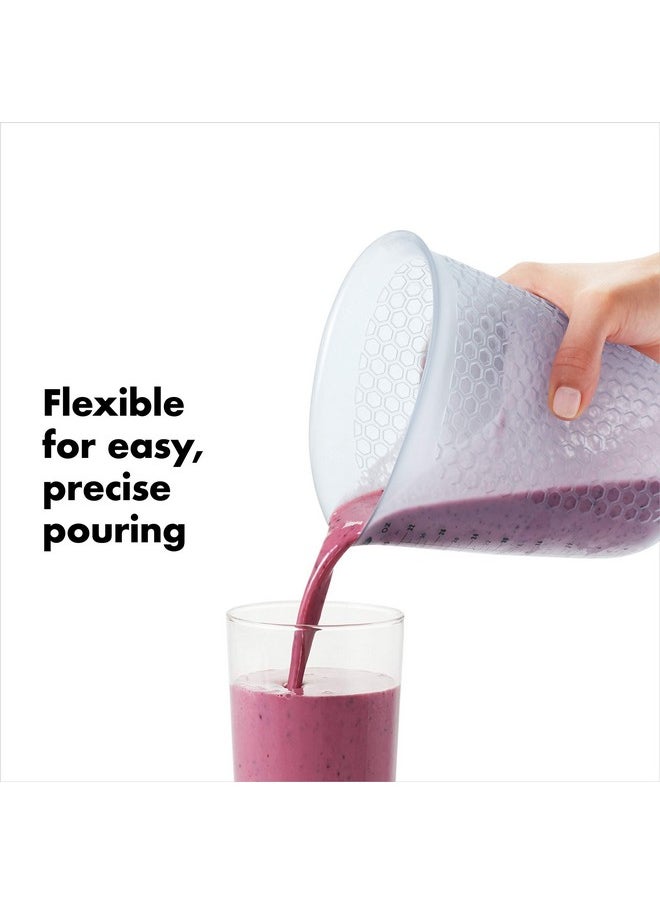 OXO Good Grips 4-Cup Squeeze & Pour Silicone Measuring Cup with Stay-Cool Pattern