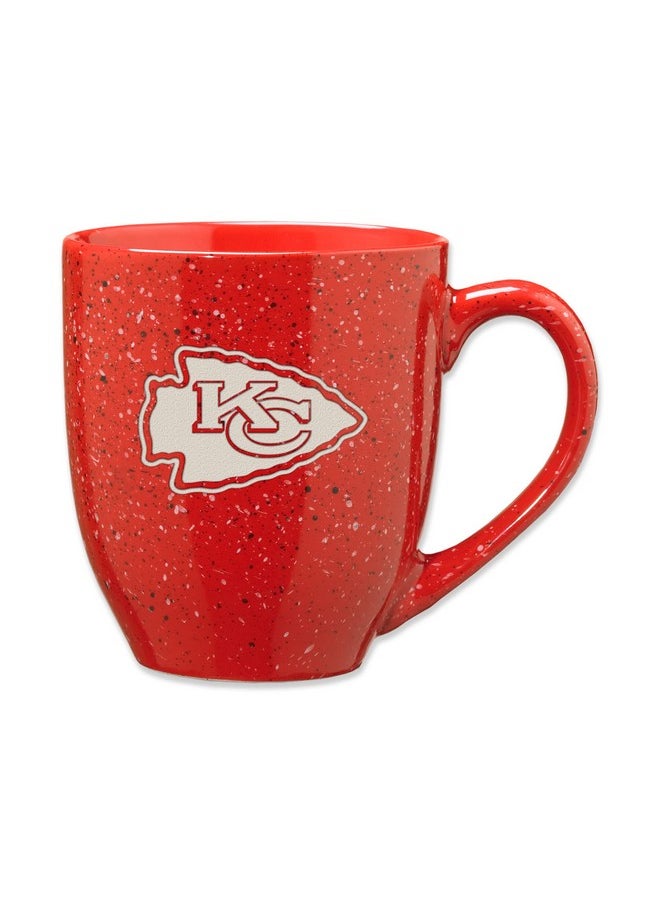 Rico Industries NFL Football Kansas City Chiefs Primary 16 oz Team Color Laser Engraved Ceramic Coffee Mug