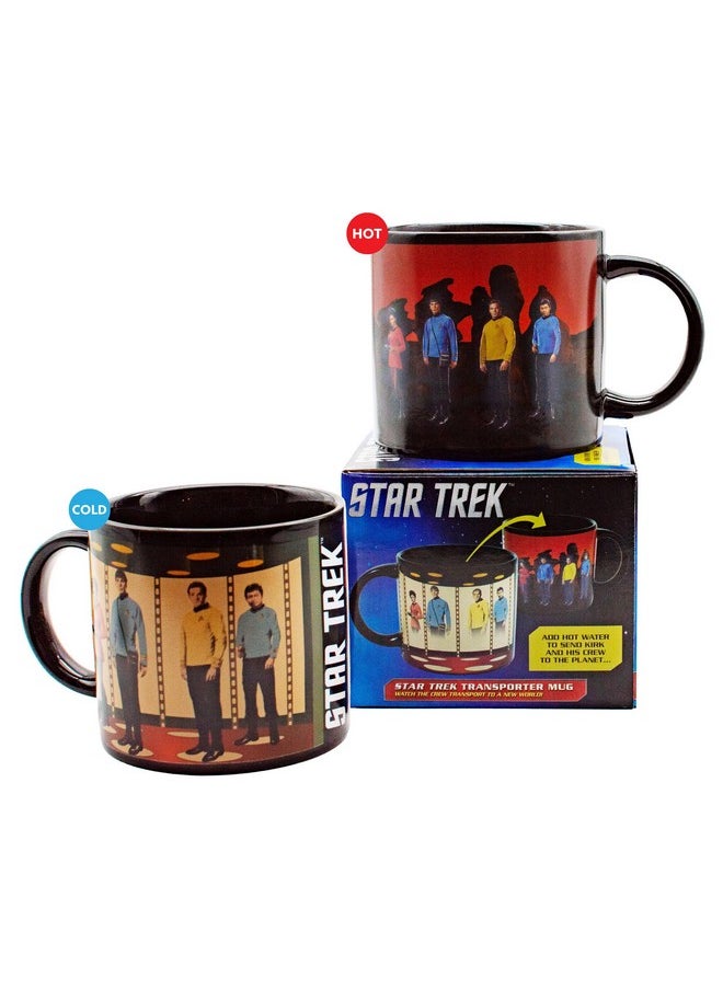 Unemployed Philosophers Guild Star Trek Transporter Heat Transforming Mug - Hot Coffee Beams Down Kirk, Spock, McCoy, and Uhura, Comes in Fun Box,14oz