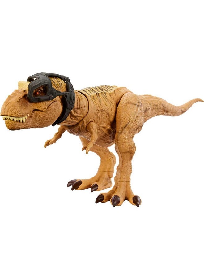 Mattel Jurassic World Track 'n Attack Dinosaur Action Figure, Tyrannosaurus Rex Toy with Lights, Sound, Motion & Accessories, Plus Downloadable App & AR