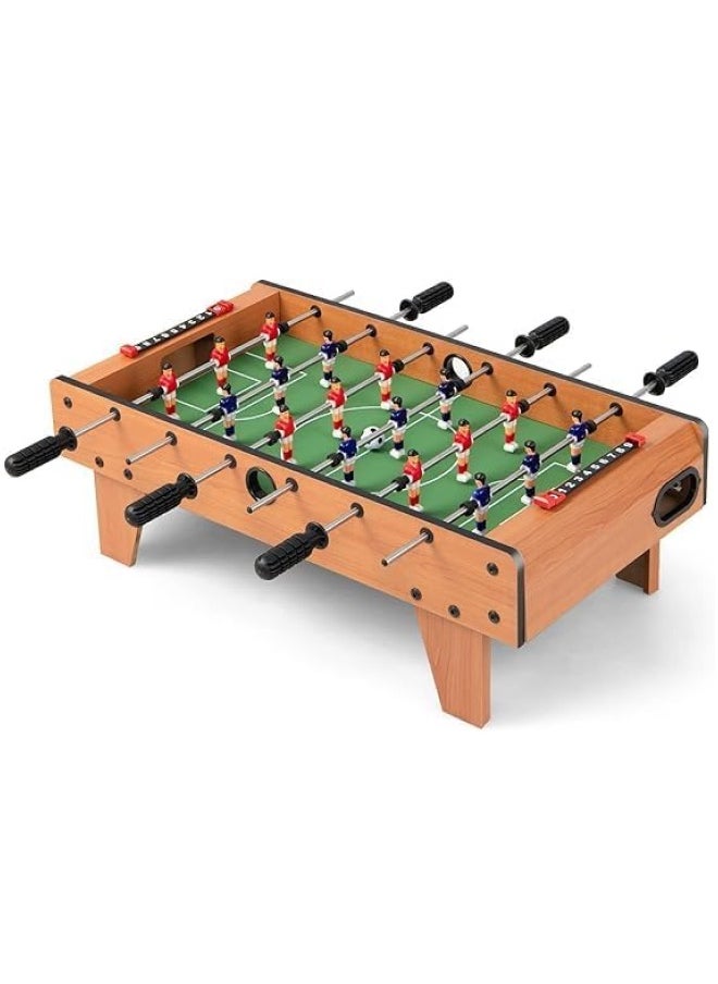 Football Table, Portable Tabletop Soccer Game 2 Footballs & 18 Soccer Players for Family Night, Game Room, Arcades, Bars, Parties, Wooden Football Game Set for Adults & Kids