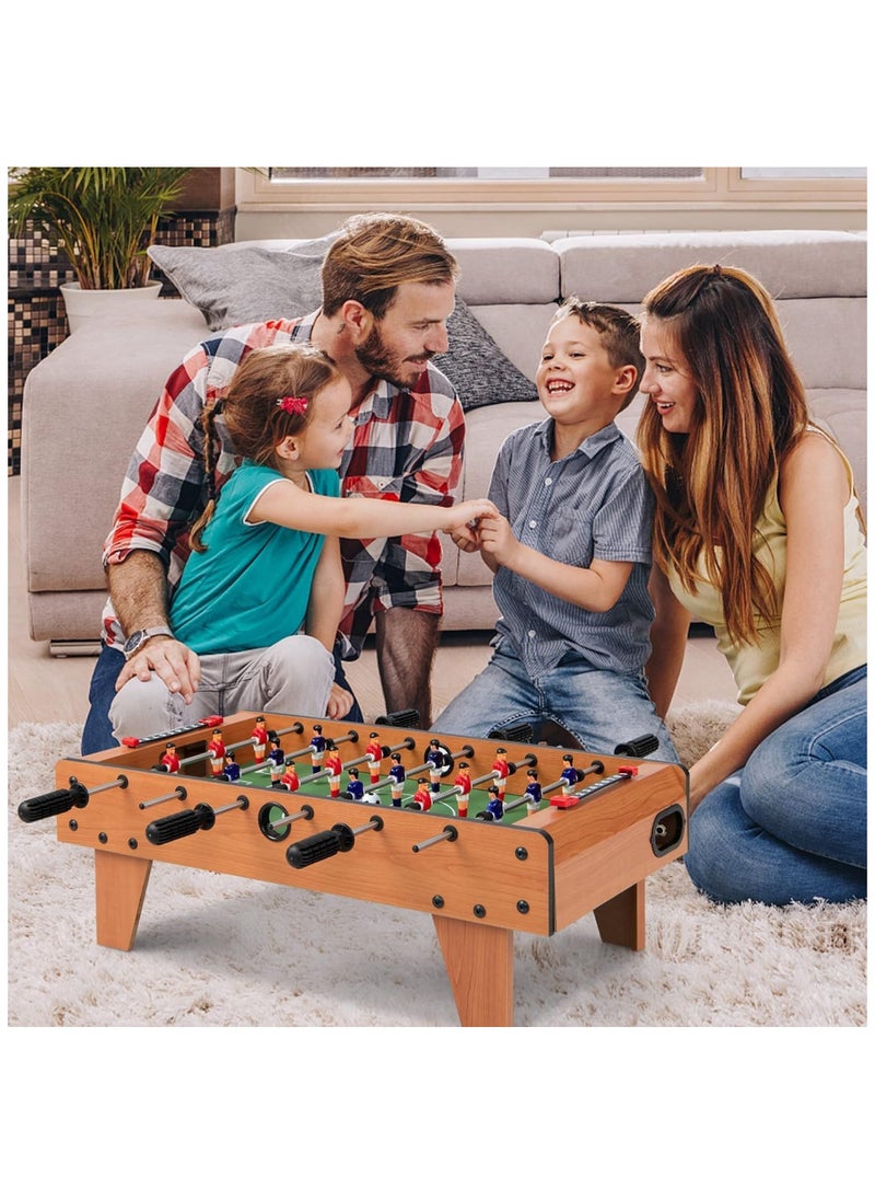 Football Table, Portable Tabletop Soccer Game 2 Footballs & 18 Soccer Players for Family Night, Game Room, Arcades, Bars, Parties, Wooden Football Game Set for Adults & Kids