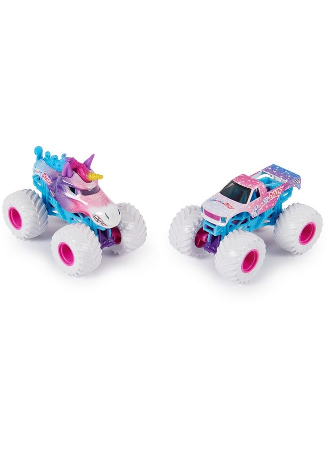 Monster Jam, Official Sparkle Smash Vs. Sparkle Smash Die-Cast Monster Trucks, 1:64 Scale, Kids Toys for Boys Ages 3 and up