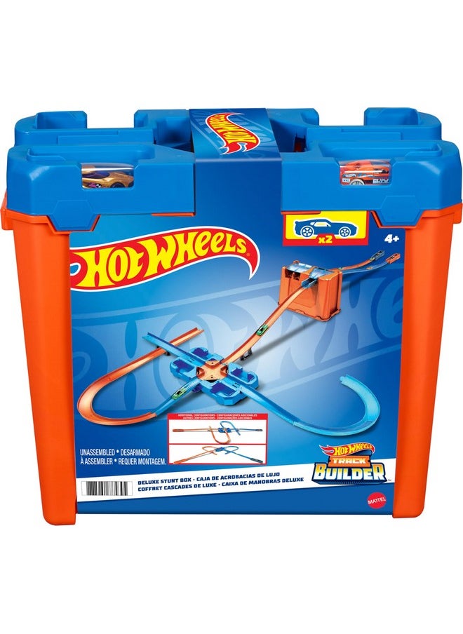 Hot Wheels Toy Car Track Set, Track Builder Playset, Deluxe Stunt Box with 25 Component Parts & 1:64 Scale Vehicle (Amazon Exclusive)