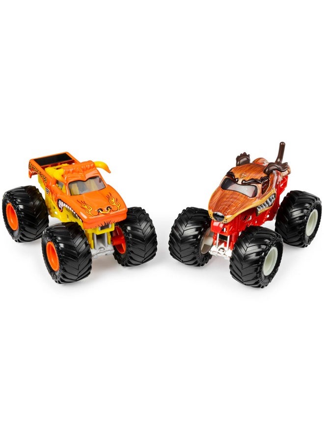 Monster Jam El Toro Loco vs Monster Mutt Monster Truck Duo Pack- True Metal 1:64 Scale Die-Cast Twin Showdown Pack- BKT Tires Work on All 1:64 Tracks- Authentic Collectible For Fans & Birthday Parties