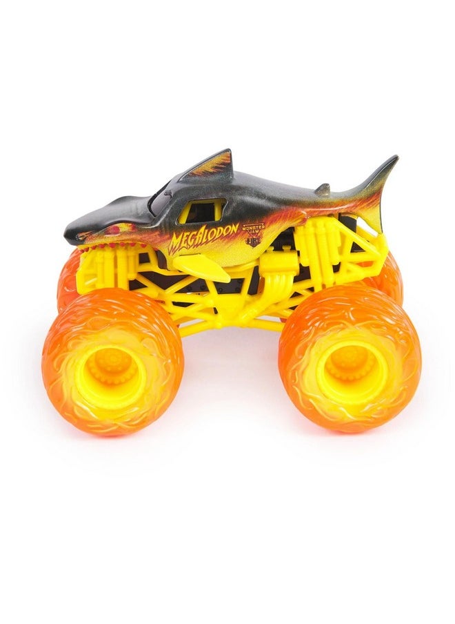 Monster Jam 2024 Fire & Ice 1:64 Diecast Monster Truck 2-pack Megalodon & Monster Mutt Dalmatian