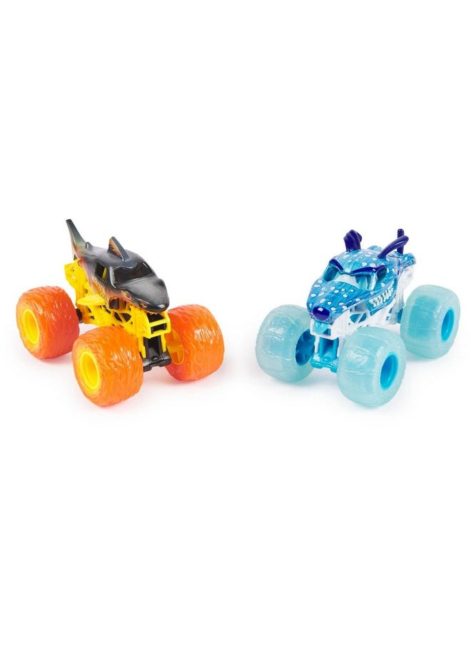 Monster Jam 2024 Fire & Ice 1:64 Diecast Monster Truck 2-pack Megalodon & Monster Mutt Dalmatian