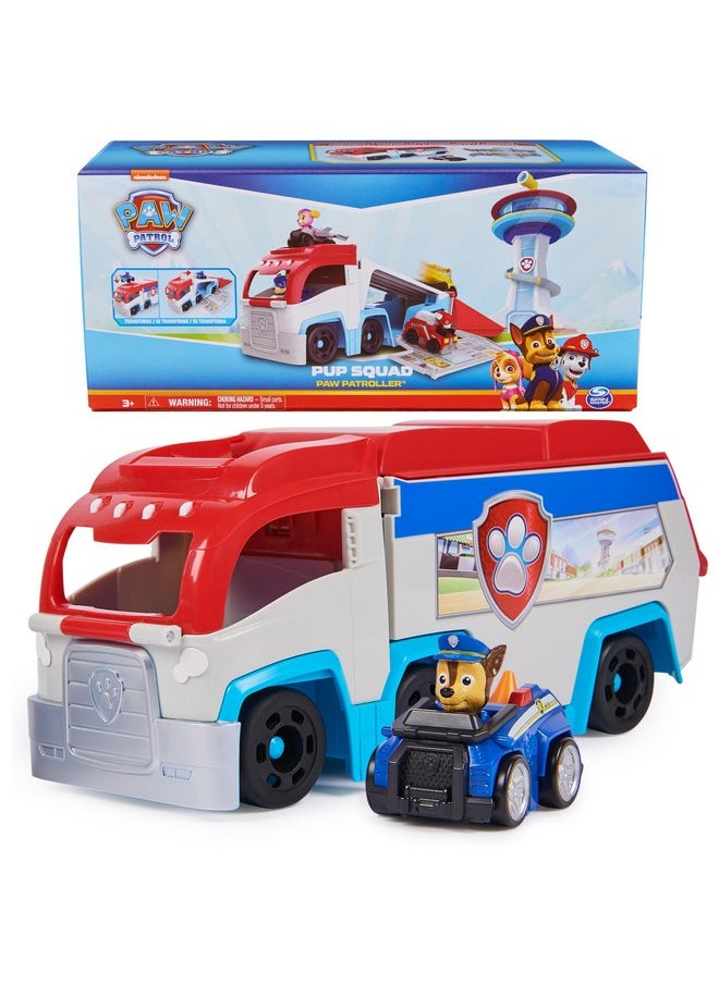 Paw Patrol: Pup Squad Patroller Team Vehicle, Toy Truck with Collectible Chase Toy Car, Kids Toys for Boys & Girls Ages 3+