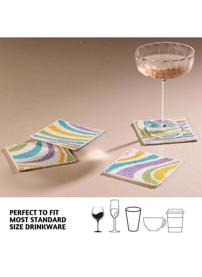 Folkulture Coasters for Drinks, Set of 4 Farmhouse Coasters, 4