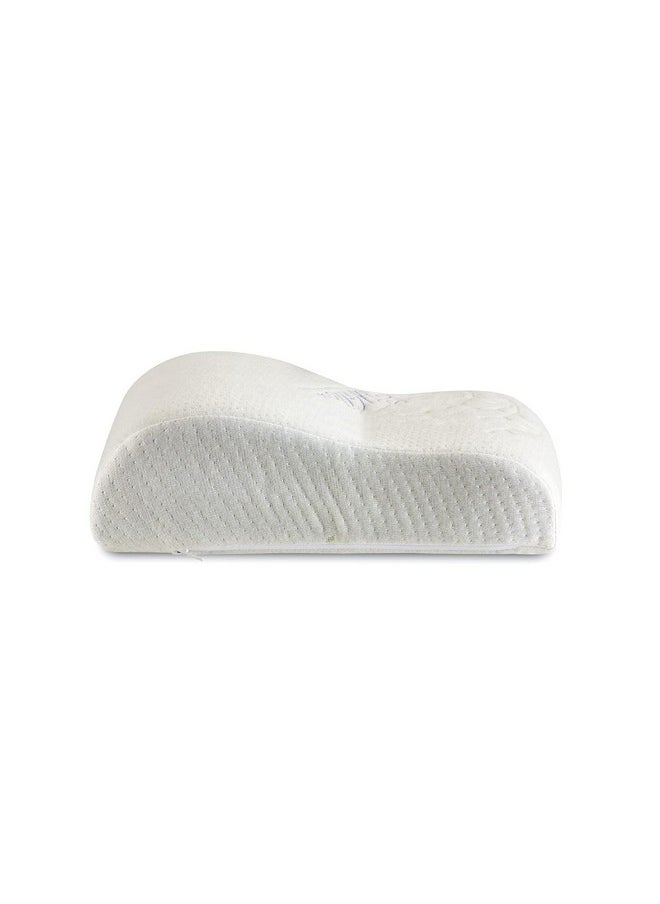 The White Willow Vintage Blue Memory Foam 1 Piece Mini Contour Travel Pillow with Cover - 12