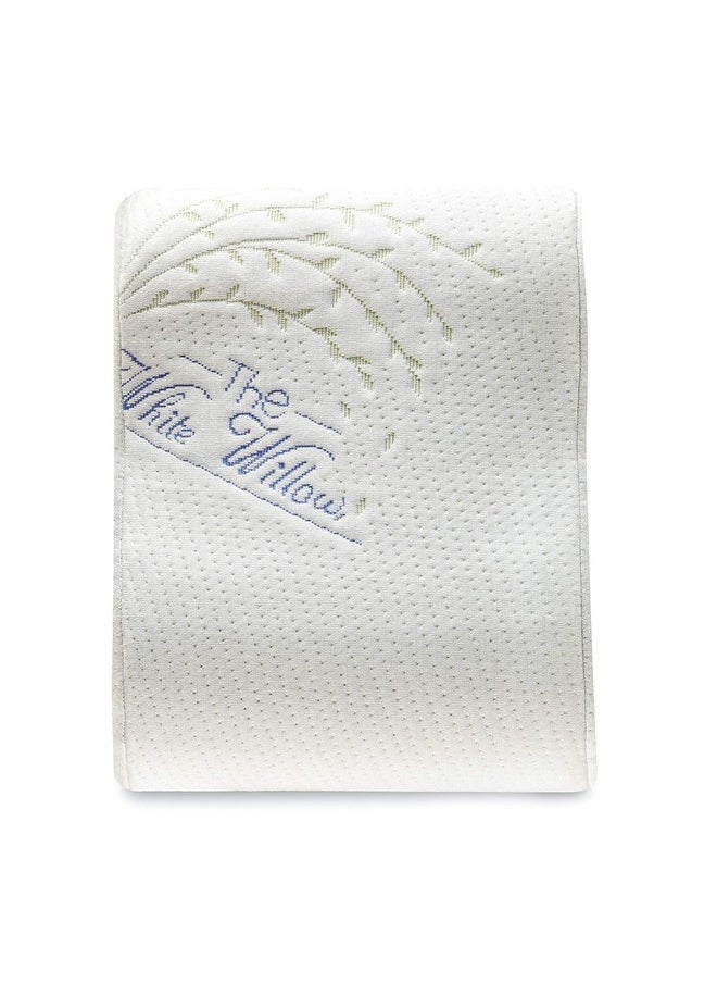 The White Willow Vintage Blue Memory Foam 1 Piece Mini Contour Travel Pillow with Cover - 12