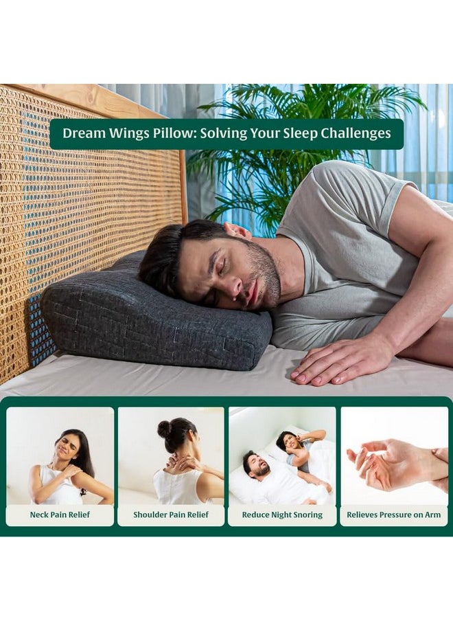 The White Willow Cervical Pillow for Neck Pain Relief - Memory Foam Pillow for Sleeping - Cervical Pillow for Neck and Shoulder Pain - Orthopedic Contour Shaped Pillow German Technology