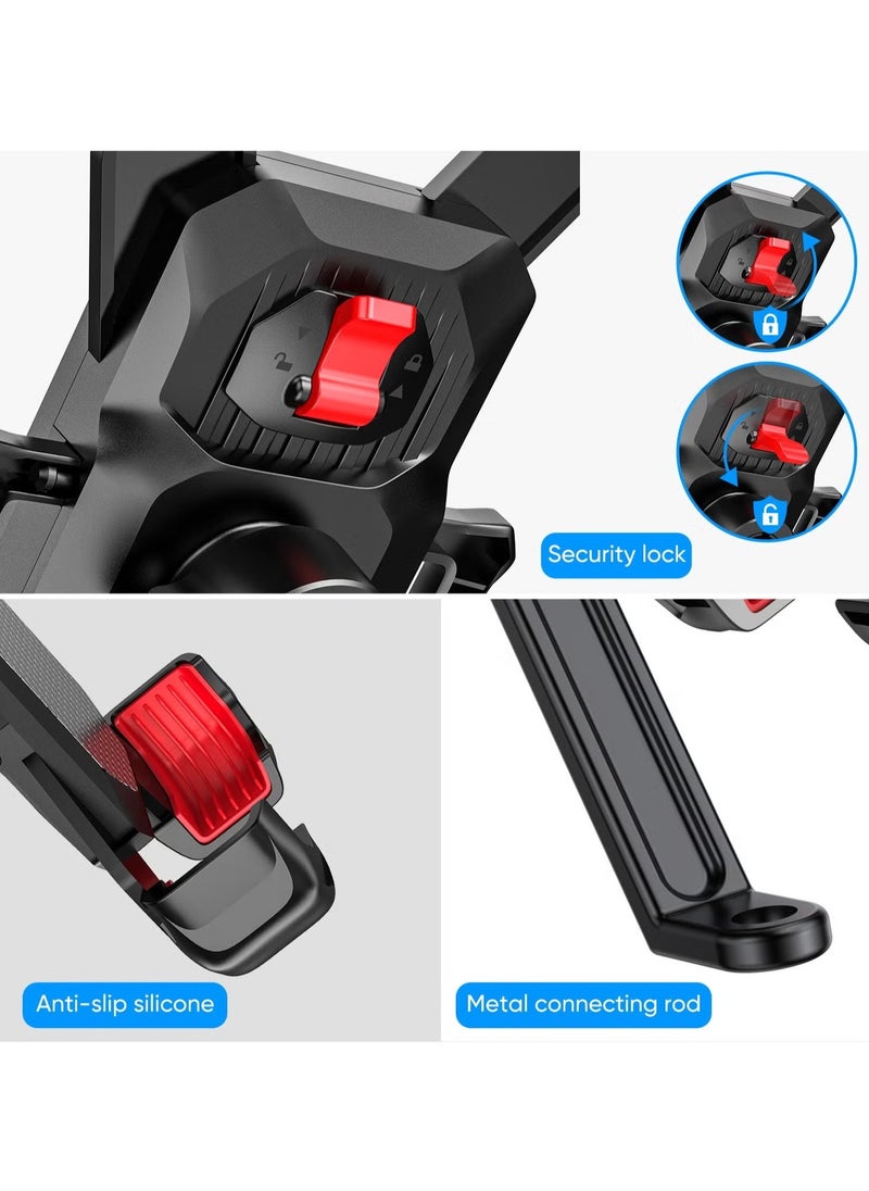 JR-ZS288 Bike Handlebar Phone Holder – Universal Smartphone Mount, Adjustable, Secure Grip, Shockproof, Easy Installation for Bicycles, Motorcycles, and Scooters, Suitable for iPhone & Android Phones