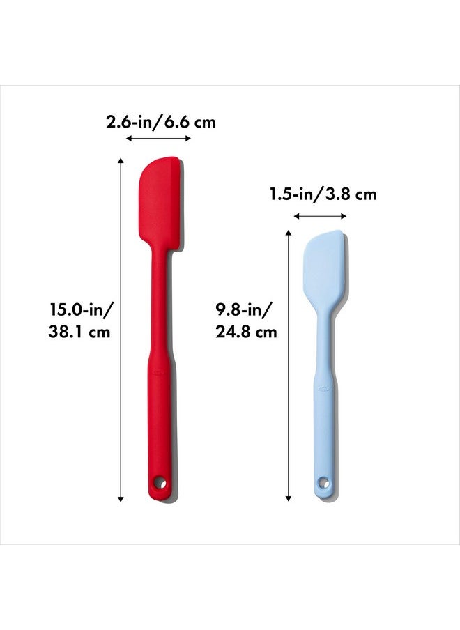 OXO Good Grips 2 Piece Silicone Spatula Set, red/seltzer