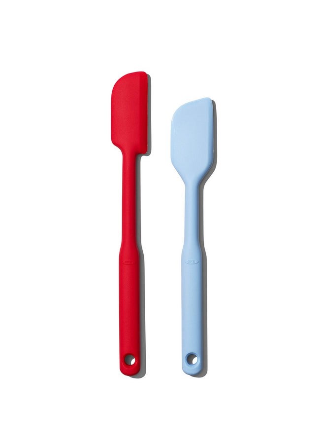 OXO Good Grips 2 Piece Silicone Spatula Set, red/seltzer