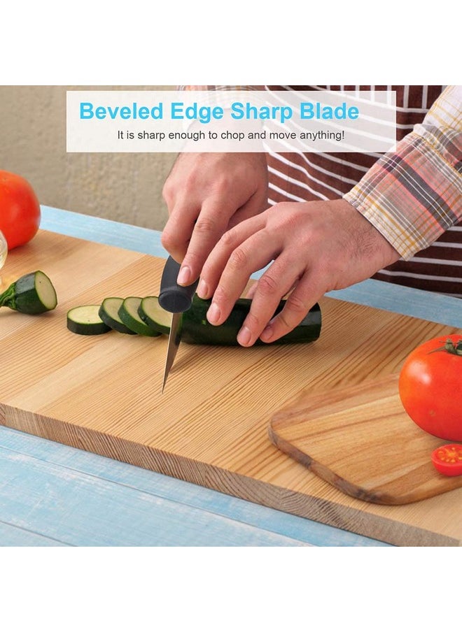UUBAAR Stainless Steel Bench Scraper and Dough Cutter - Multi-Purpose Kitchen Tool With Contoured Grip for Baking and Cooking