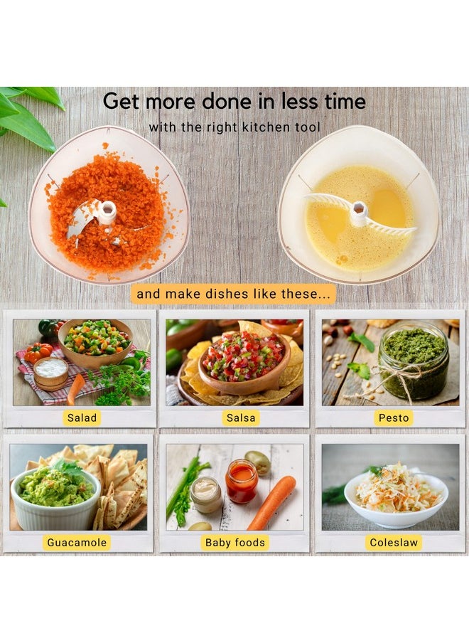 Brieftons Express Manual Food Chopper: 6.8-Cup, Hand Chopper Vegetable Cutter to Chop Veggies, Fruits, Herbs, Garlic Onion Chopper for Salsa, Salad, Pesto, Hummus, Guacamole, Coleslaw, Indian Cooking