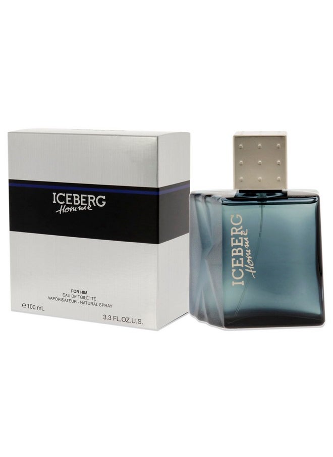 ICEBERG Homme - Aromatic Fougere Fragrance For The Classic Gentleman - Clean And Refreshing EDT Spray Cologne For Men - Fresh Citrus Notes Of Lavender, Lemon, Jasmine, Oakmoss, And Cedar - 3.3 Oz