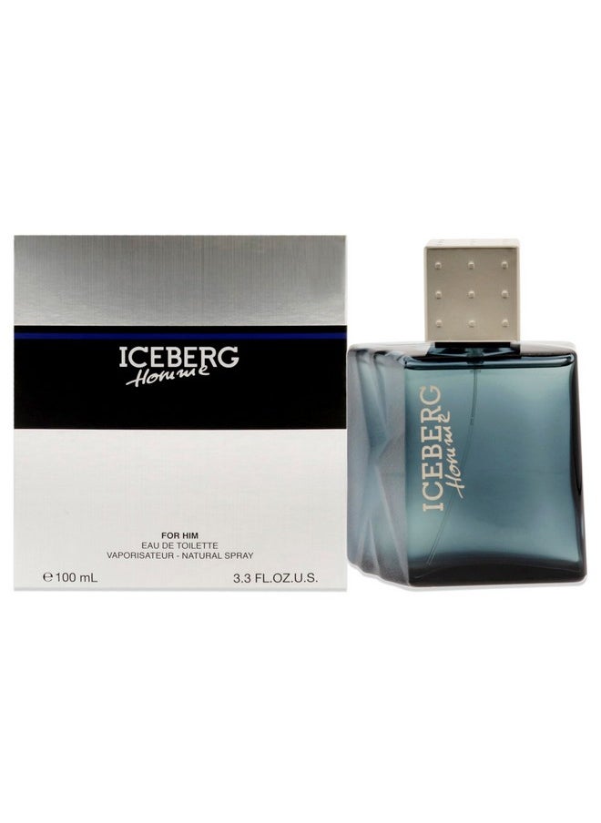 ICEBERG Homme - Aromatic Fougere Fragrance For The Classic Gentleman - Clean And Refreshing EDT Spray Cologne For Men - Fresh Citrus Notes Of Lavender, Lemon, Jasmine, Oakmoss, And Cedar - 3.3 Oz