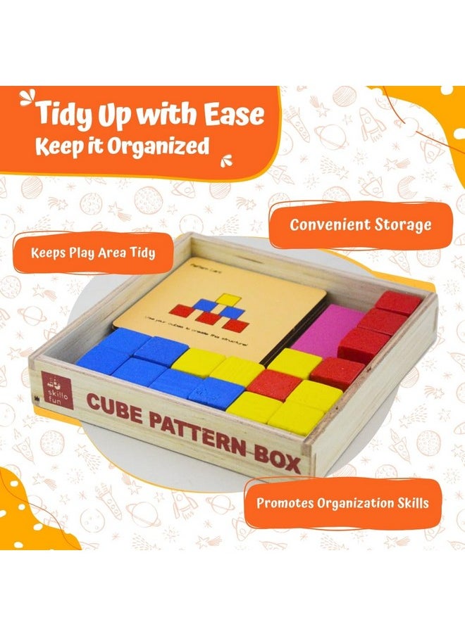 Wooden Cube Pattern Puzzle Box For 3+ Year Kids | Wooden Blocks For Kids | Kids Learning Toys | Cube Puzzle Toddler Toys | 3D Puzzles | Engaging Toys For 3+ Year Old | Wooden Puzzles