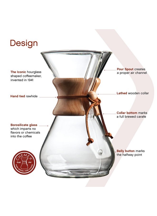 Chemex Pour-Over Glass Coffeemaker - Classic Series - 8-Cup - Exclusive Packaging