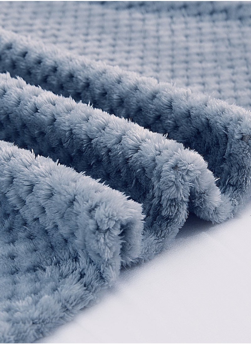 Coral Velvet Blanket Super Soft and Warm 180* 200 cm Sofa Blanket Comfortable Fluffy Lightweight (Blue Gray) Blanket