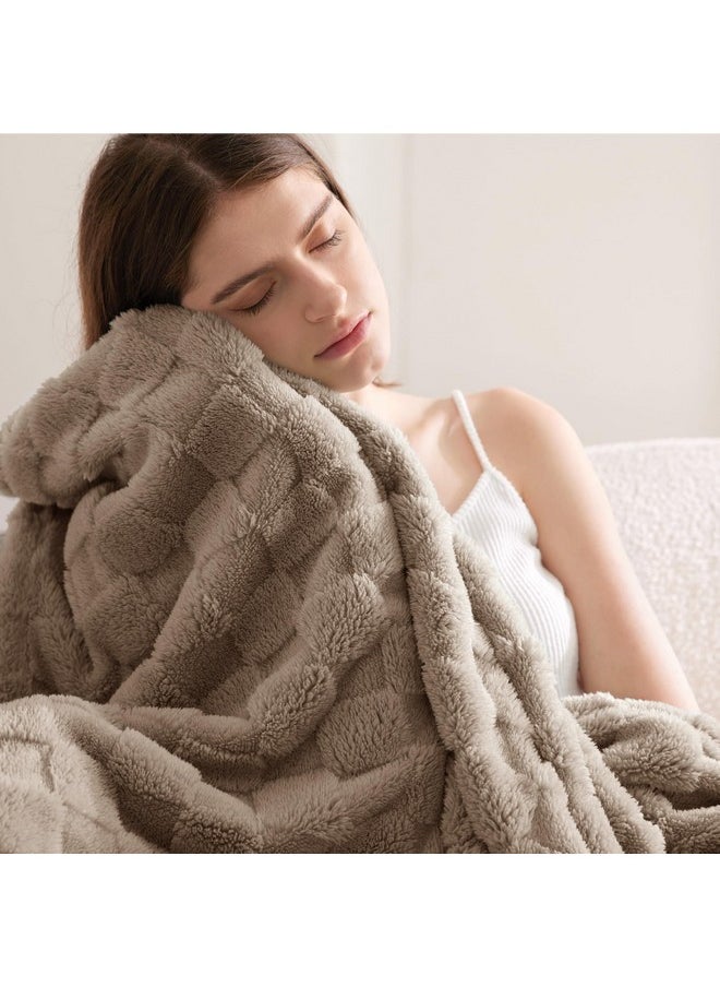 Bedsure Light Taupe Throw Blanket for Couch - Super Soft Cozy Blankets for Women, Cute Small Fleece Blanket for Girls, 50x60 Inches