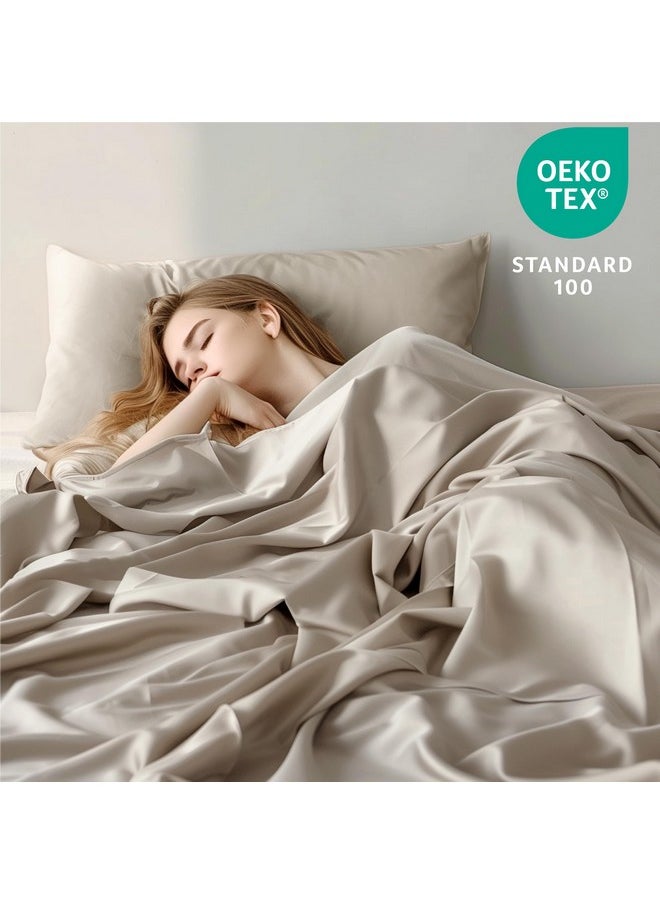 Bedsure Linen Sheet Queen Size - 100% Cotton Percale Sheets for Queen Size Bed, Breathable & Crirsp Soft Linen Sheets, Cotton Bed Sheets with Deep Pocket Up to 16