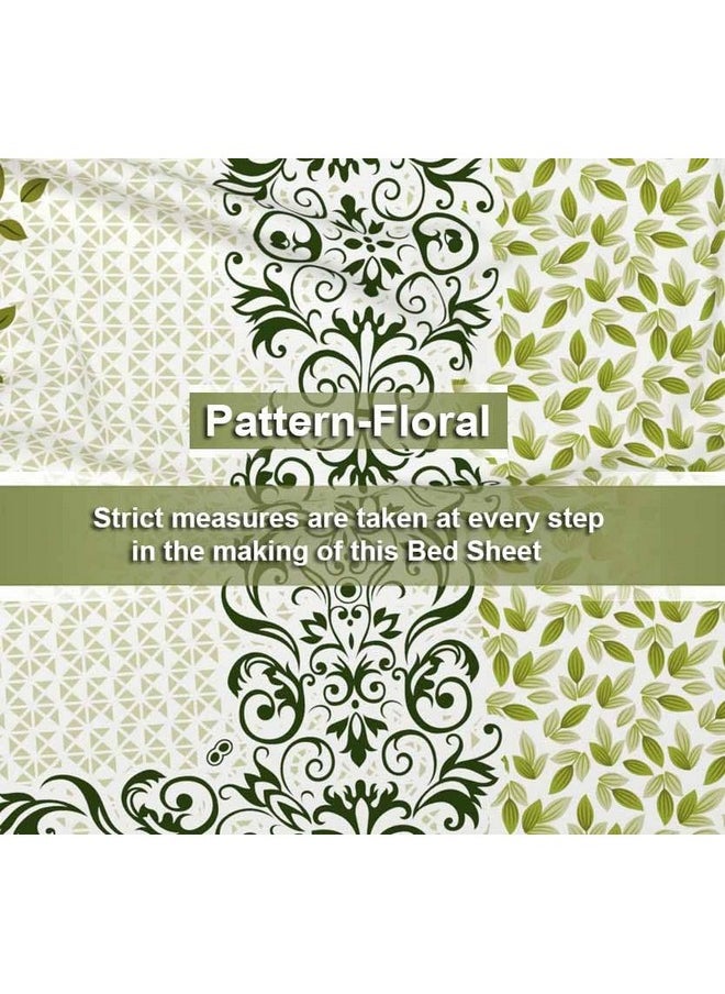 BSB HOME 100% Cotton Rajasthani Jaipuri Traditional Floral Double Size Bedsheet with Block Printed 180-200 tc with 2 Pillow Covers Multicolour